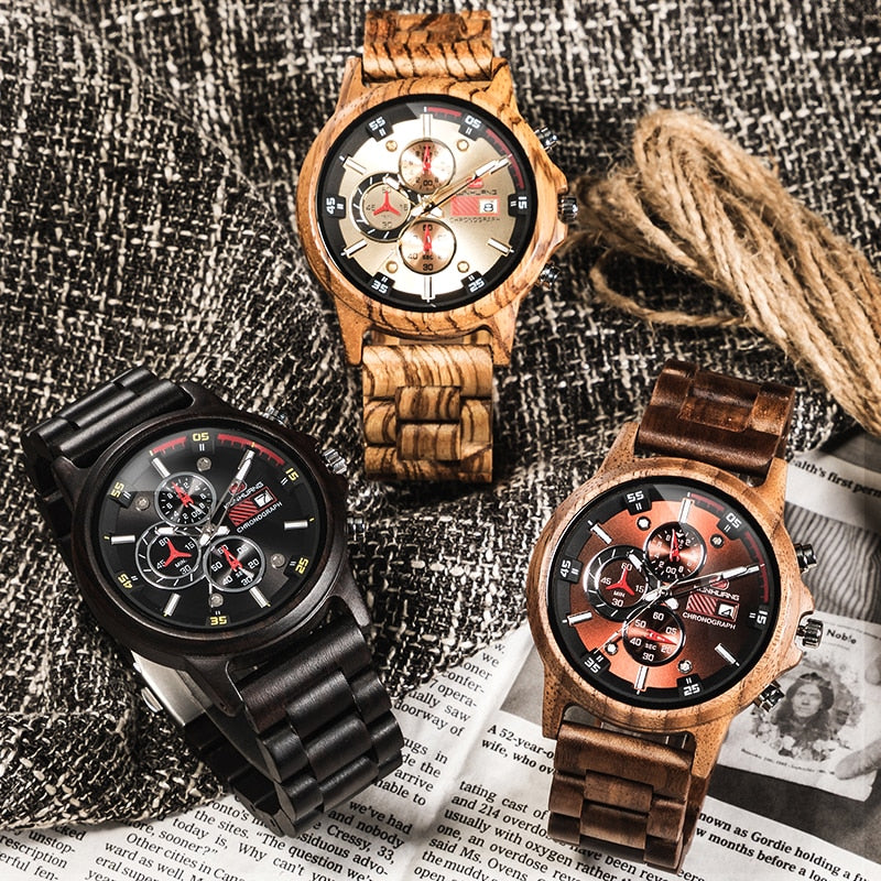 Multi-function Wooden Wristwatches