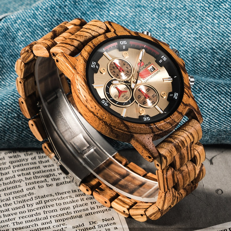 Multi-function Wooden Wristwatches